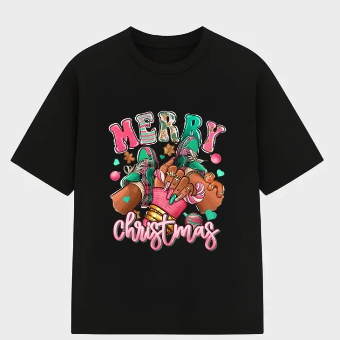 Merry Christmas Girls Design - T-Shirt