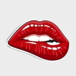 RED LIPS STICKER – BOLD POP ART STYLE