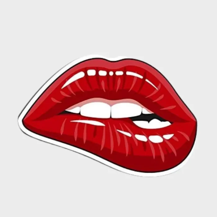 RED LIPS STICKER – BOLD POP ART STYLE
