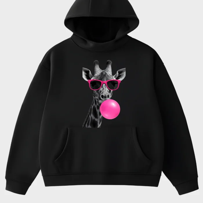 Neon Chill Sunglasses & Bubblegum Giraffe Graphic Hoodie