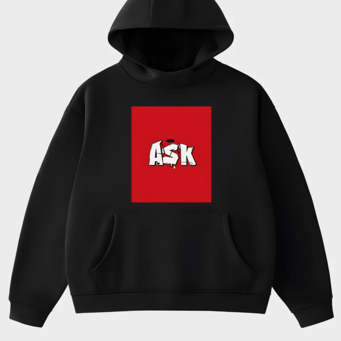 Urban Rebel ASK Graffiti Tag Red Box Logo Hoodie