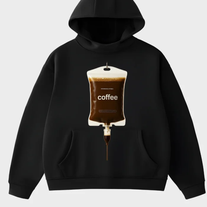 Caffeine Addict Coffee Drip Black Hoodie