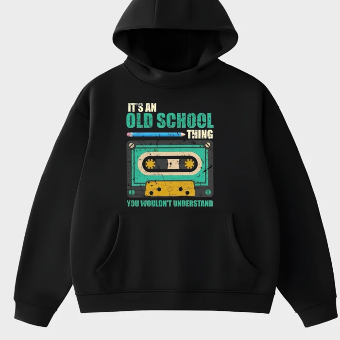Old School Thing Retro Cassette Black Hoodie
