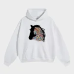 Arabian Horse Calligraphy Silhouette Hoodie