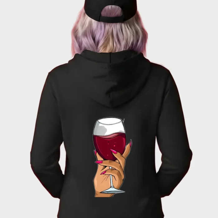 Sophisticated Crimson Toast Back-Print Hoodie