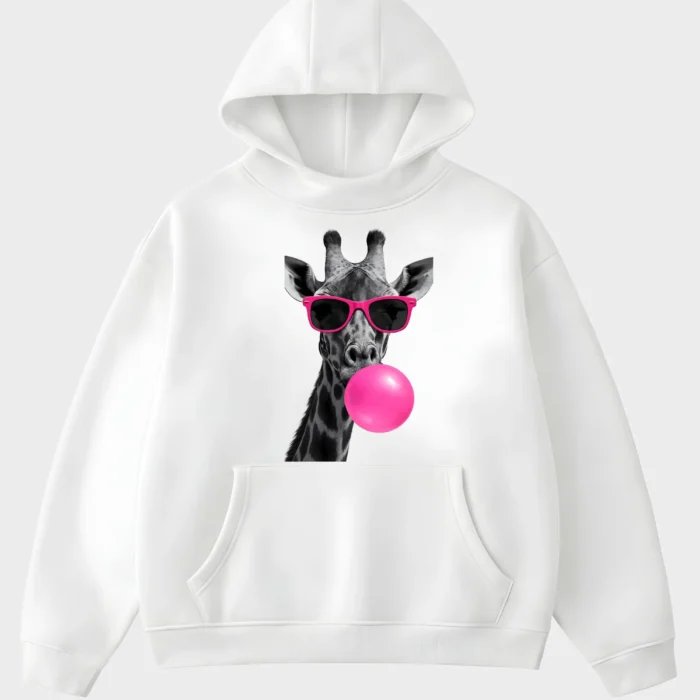 Neon Chill Sunglasses & Bubblegum Giraffe Graphic Hoodie