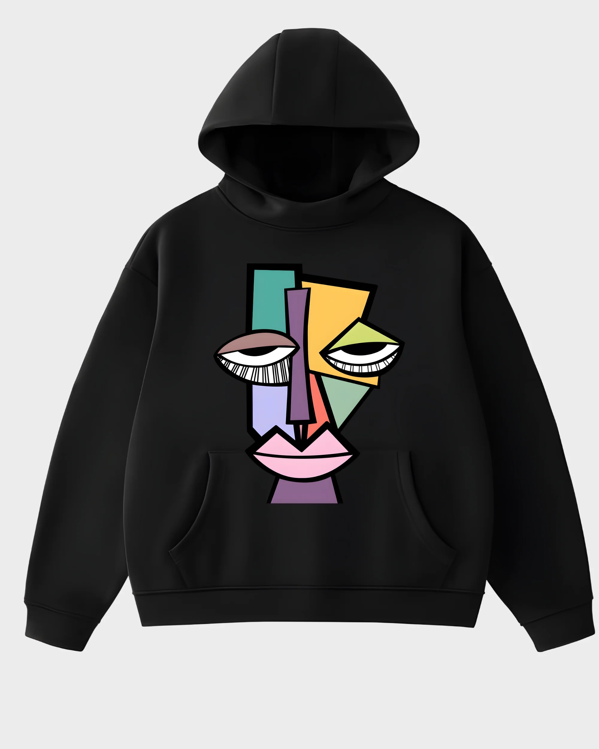 Modern Abstract Geometric Face Graphic Hoodie