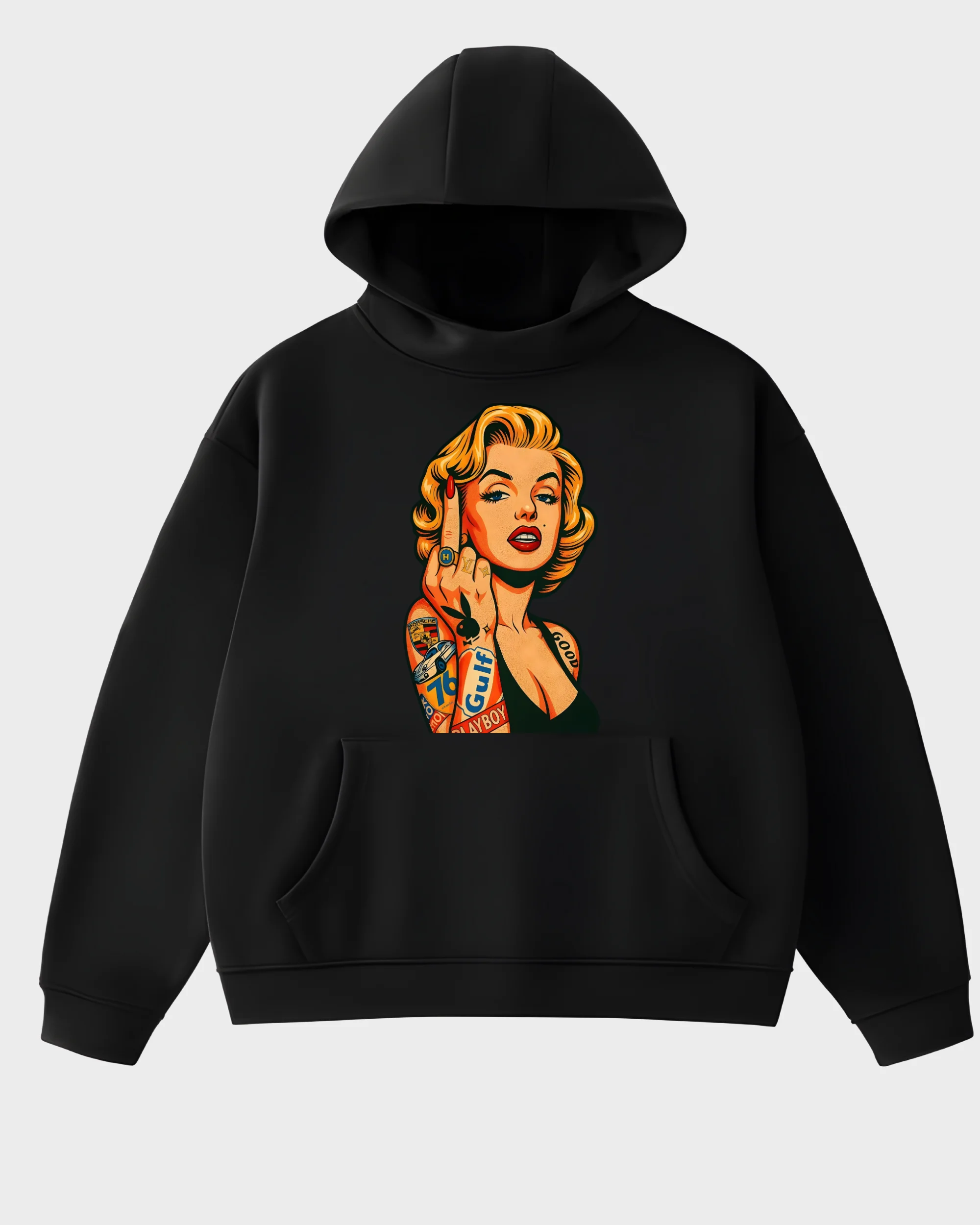 Rebel Icon Tattooed Blonde Graphic Hoodie
