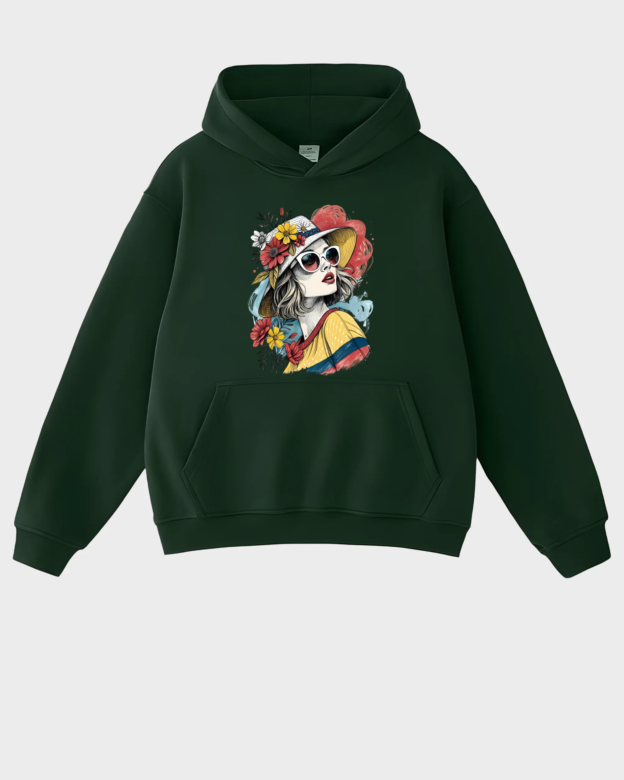 Botanical Muse Emerald Graphic Hoodie