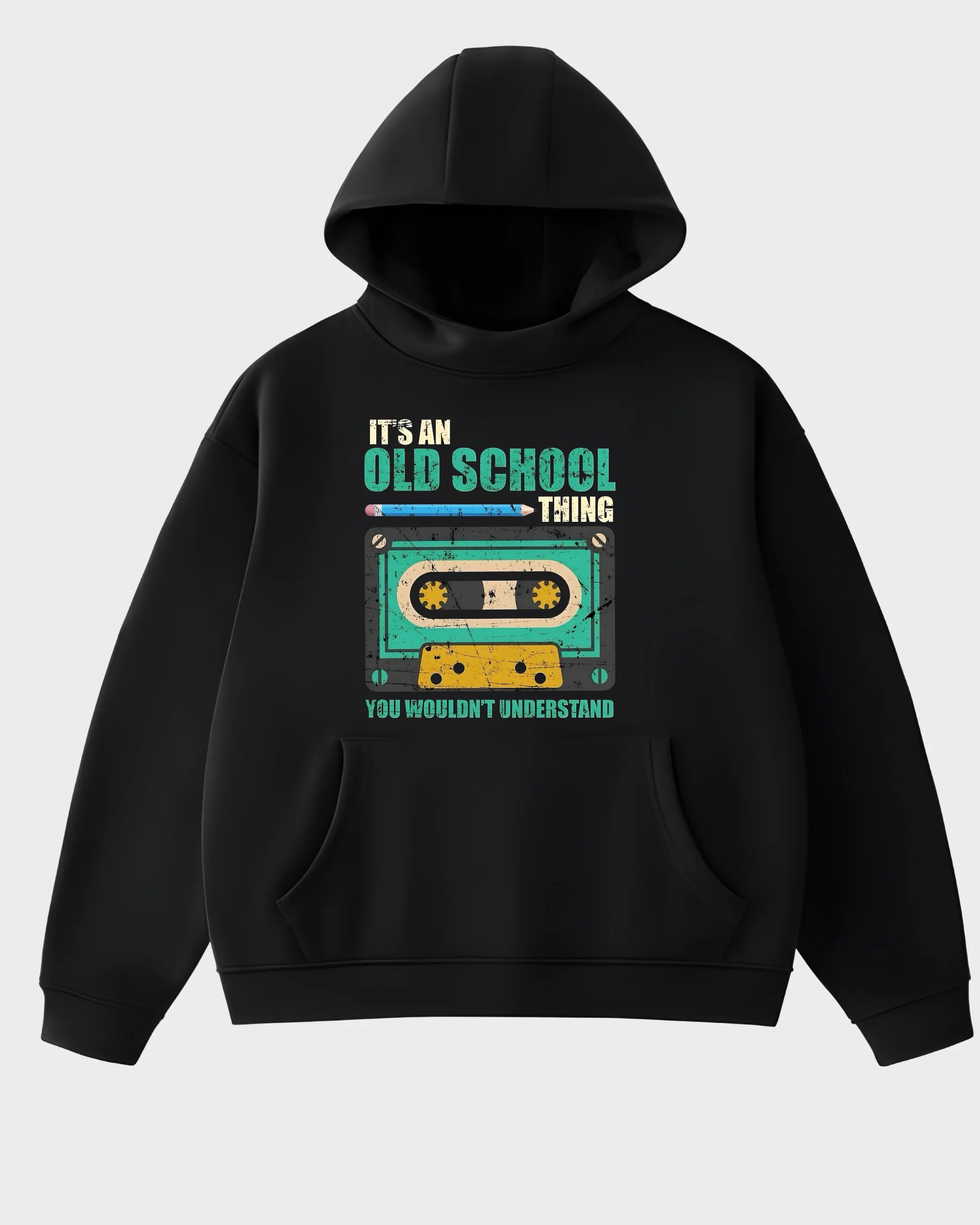 Old School Thing Retro Cassette Black Hoodie
