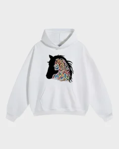 Arabian Horse Calligraphy Silhouette Hoodie