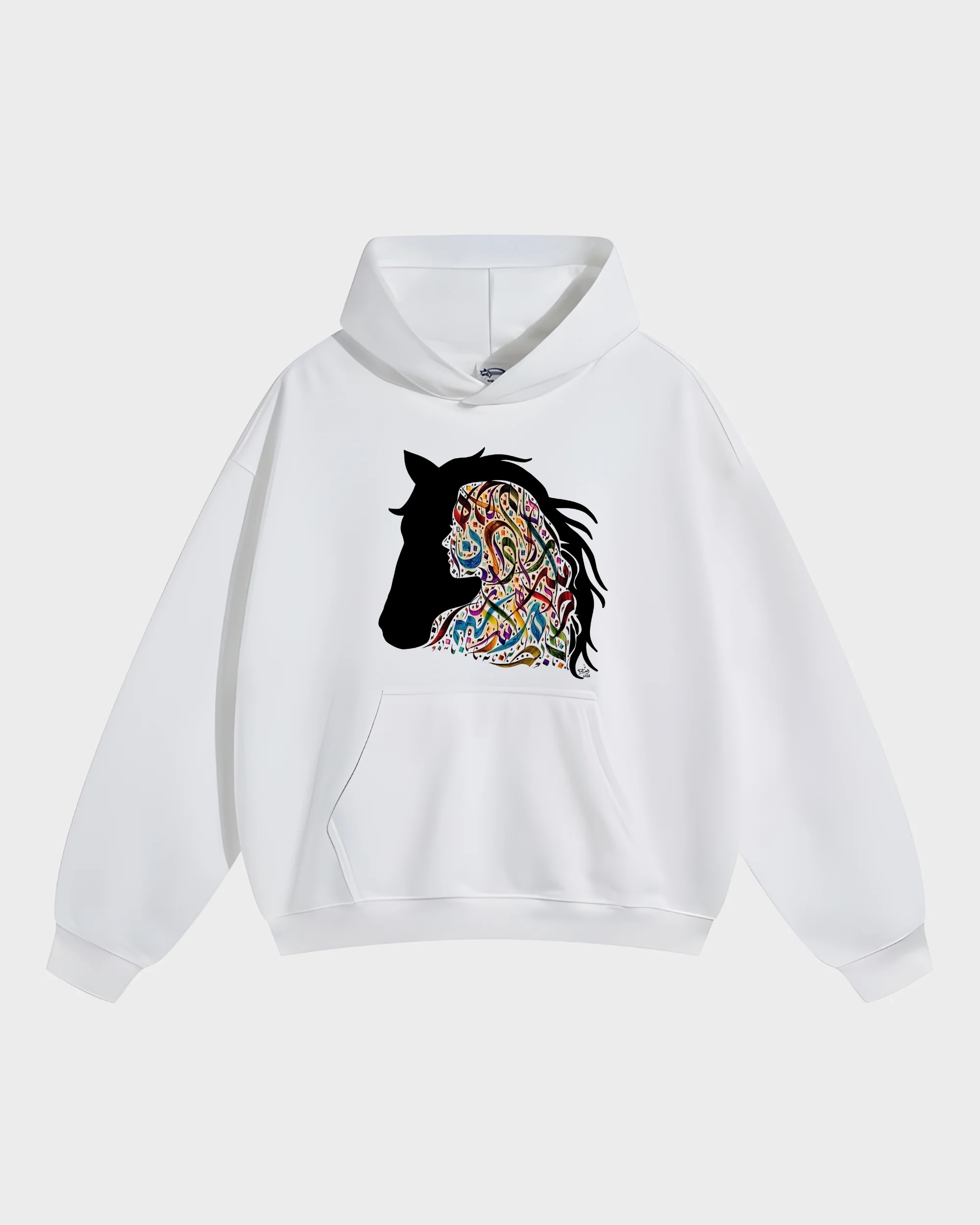 Arabian Horse Calligraphy Silhouette Hoodie