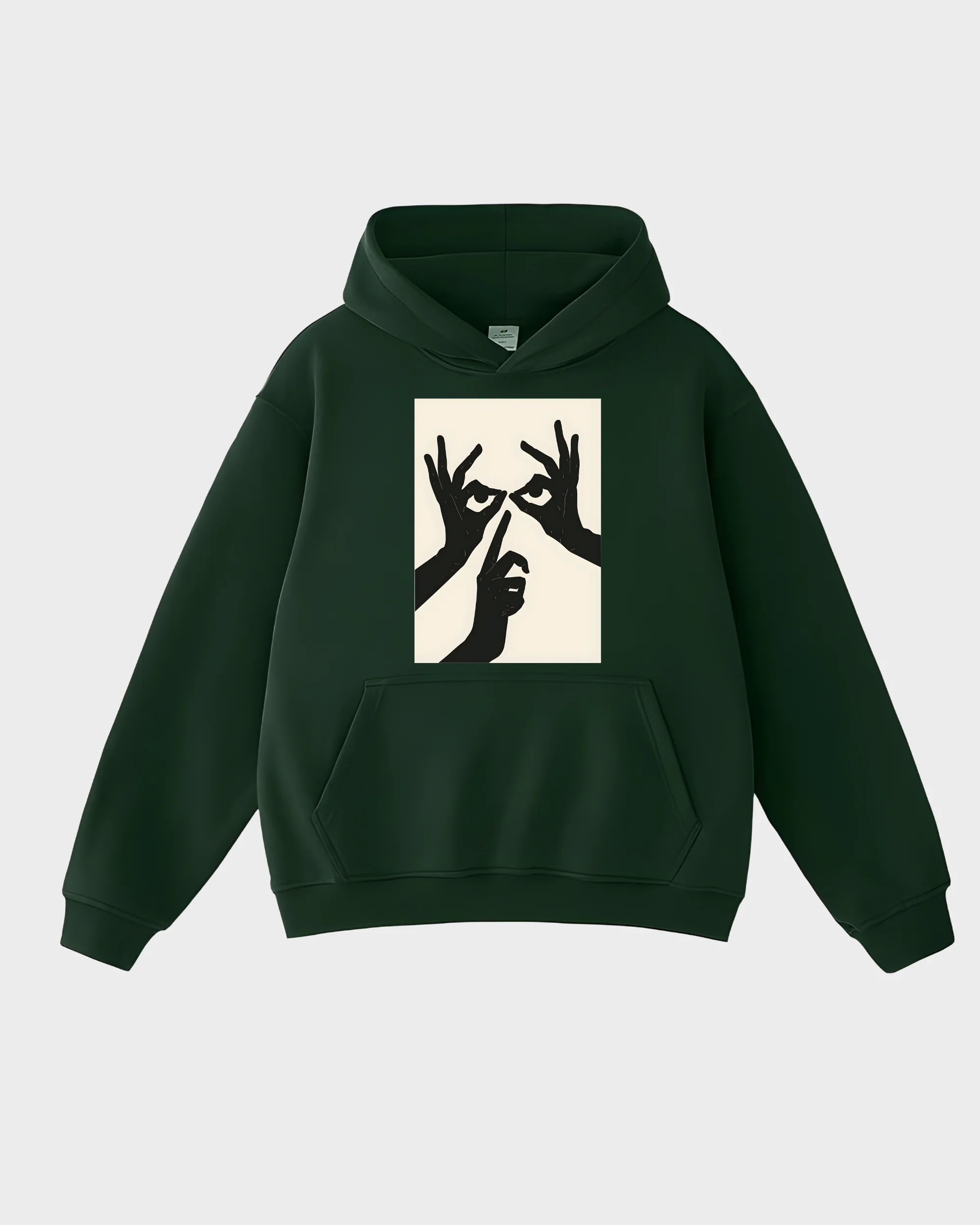Minimalist Hand & Eye Graphic Hoodie