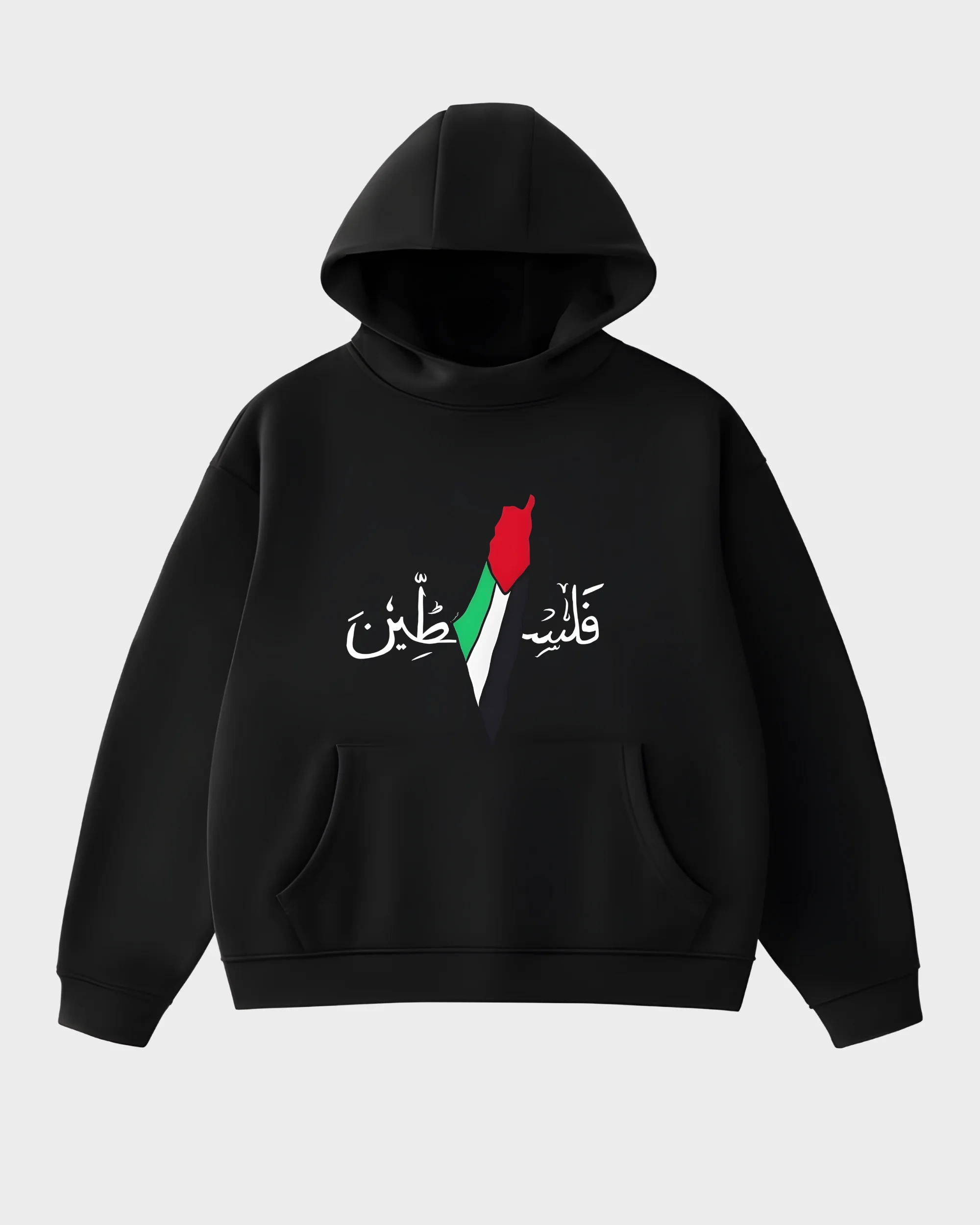 Palestine Map Calligraphy Hoodie