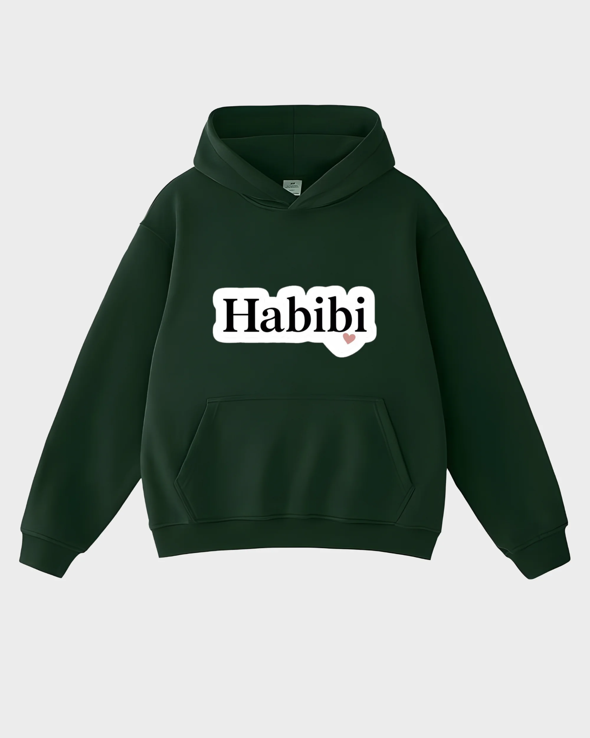 Minimal Habibi Text Hoodie