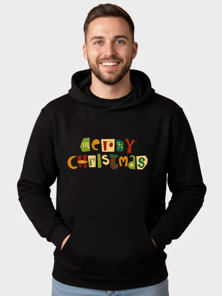 Playful Merry Christmas Lettering- Hoodie