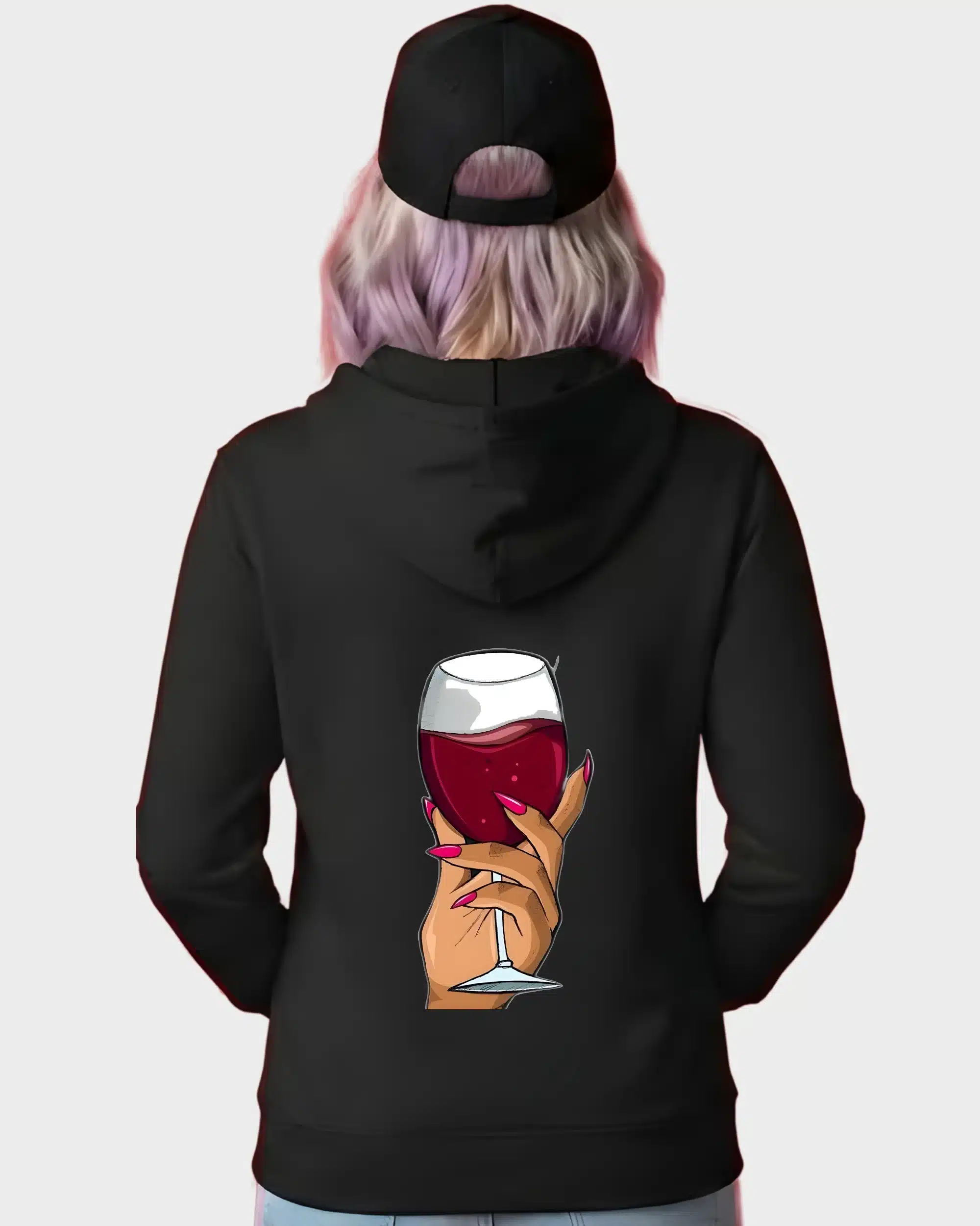 Sophisticated Crimson Toast Back-Print Hoodie