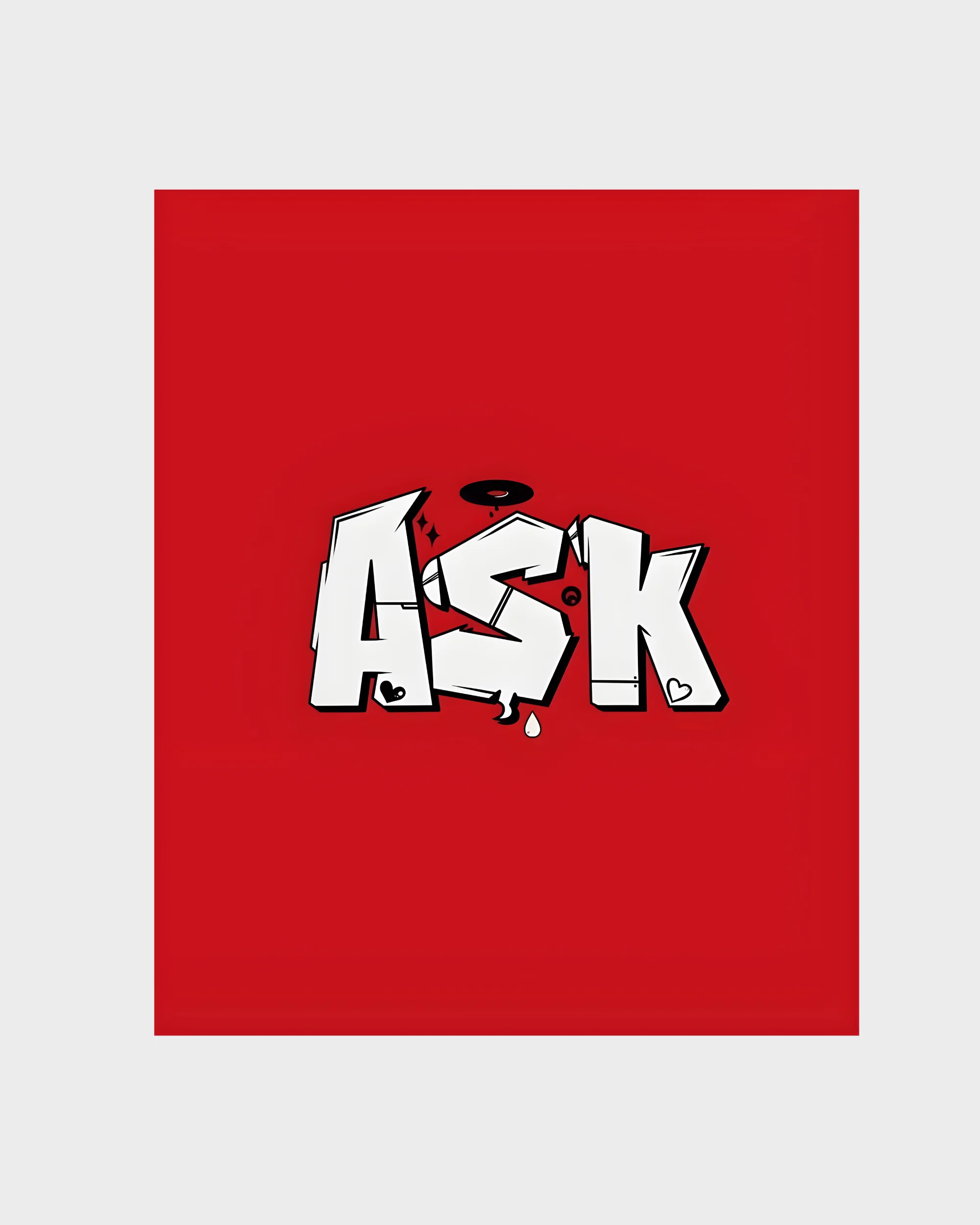 Urban Rebel ASK Graffiti Tag Red Box Logo Hoodie - Image 4