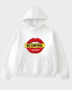 Warning Sign No Control Caution Tape Mouth Graphic Hoodie